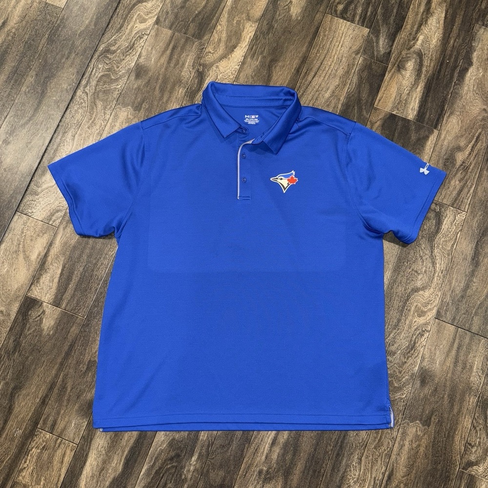 Under‎ Armour HeatGear Toranto Blue Jays Short Sleeve Blue Polo Shirt Size 3XL